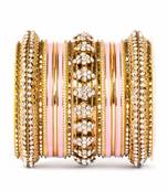 Fancy Golden Themed Enamel Bangel Set For Single Hand