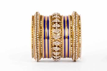 Fancy Golden Themed Enamel Bangel Set For Single Hand 1