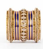 Fancy Golden Themed Enamel Bangel Set For Single Hand