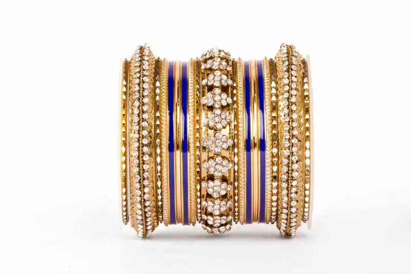 Fancy Golden Themed Enamel Bangel Set For Single Hand