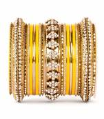 Fancy Golden Themed Enamel Bangel Set For Single Hand