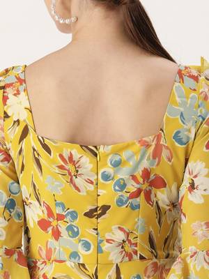 Ethnovog Ready To Wear Yellow Georgette Printed Dress 6