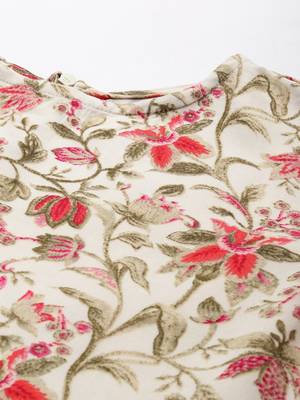 Ethnovog Ready To Wear Beige Rayon Print Dress 2