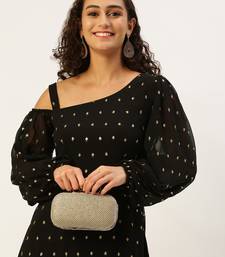 Ethnovog Ready To Wear Black Georgette Embroidered Dress