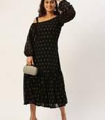 Ethnovog Ready To Wear Black Georgette Embroidered Dress