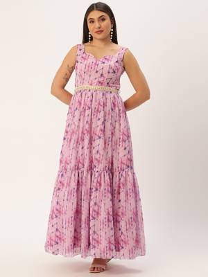 Ethnovog Ready To Wear Multicolored Digital Printed Tiered Dress 1
