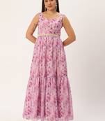 Ethnovog Ready To Wear Multicolored Digital Printed Tiered Dress