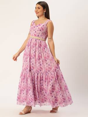 Ethnovog Ready To Wear Multicolored Digital Printed Tiered Dress 3
