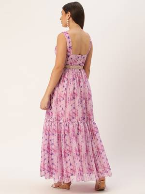 Ethnovog Ready To Wear Multicolored Digital Printed Tiered Dress 4