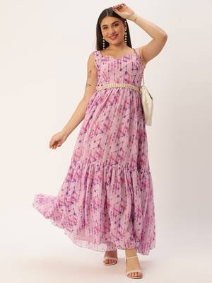 Ethnovog Ready To Wear Multicolored Digital Printed Tiered Dress 5