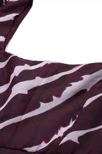 Ethnovog Ready To Wear Wine Digital Printed Organza Dress