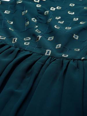 Ethnovog Ready To Wear Green Embroidered Georgette Dress 2