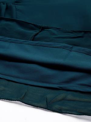 Ethnovog Ready To Wear Green Embroidered Georgette Dress 7