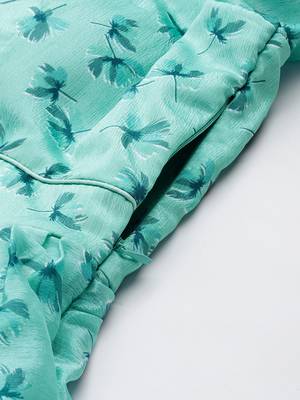 Ethnovog Ready To Wear Mint Blue Chinon Digital Printed Dress 6