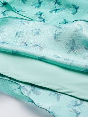 Ethnovog Ready To Wear Mint Blue Chinon Digital Printed Dress 7