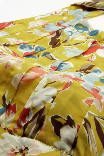 Ethnovog Ready To Wear Yellow Printed Halter Neck Georgette