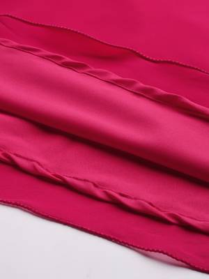 Ethnovog Ready To Wear Dark Pink Georgette Embroidered Gown 7