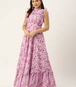 Ethnovog Ready To Wear Multicolored Digital Printed Georgette Gown