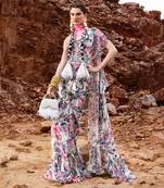 Multi drape style saree set