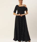 Ethnovog Ready To Wear Black Embroidered One Shoulder Style Gown