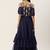 Ethnovog Ready To Wear Blue Georgette Embroidered Layered Gown