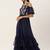 Ethnovog Ready To Wear Blue Georgette Embroidered Layered Gown