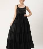 Ethnovog Ready To Wear Black Georgette Sequins Gown