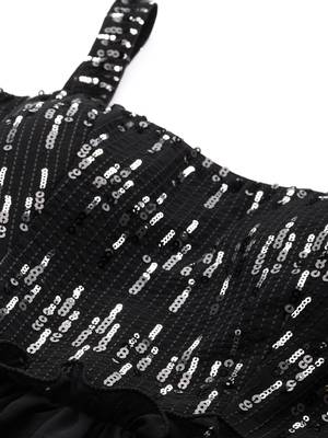 Ethnovog Ready To Wear Black Georgette Sequins Gown 2