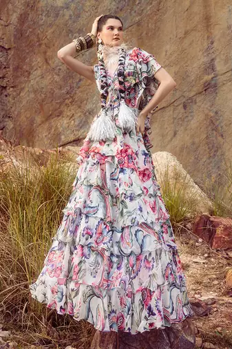 Multi Layered Lehenga Set