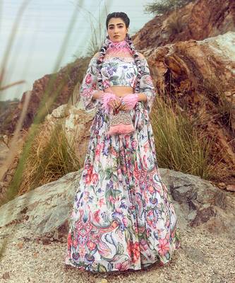 Multi Off Shoulder With Printed Skirt Set 1