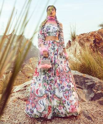 Multi Off Shoulder With Printed Skirt Set 4