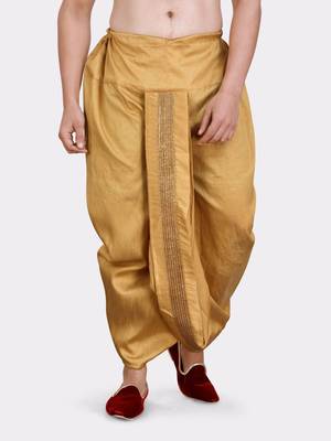 men's silk printed kurta and pitambari cotton-silk dhoti - jashn collection 4