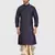 men's silk printed kurta and pitambari cotton-silk dhoti - jashn collection