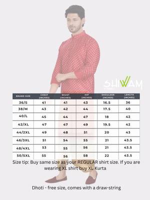 men's silk printed kurta and pitambari cotton-silk dhoti - jashn collection 5