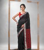 Black Silk Linen All Body Buti With Pallu Jacquard Saree