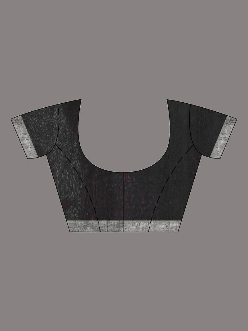 Black Silk Linen All Body Buti With Pallu Jacquard Saree