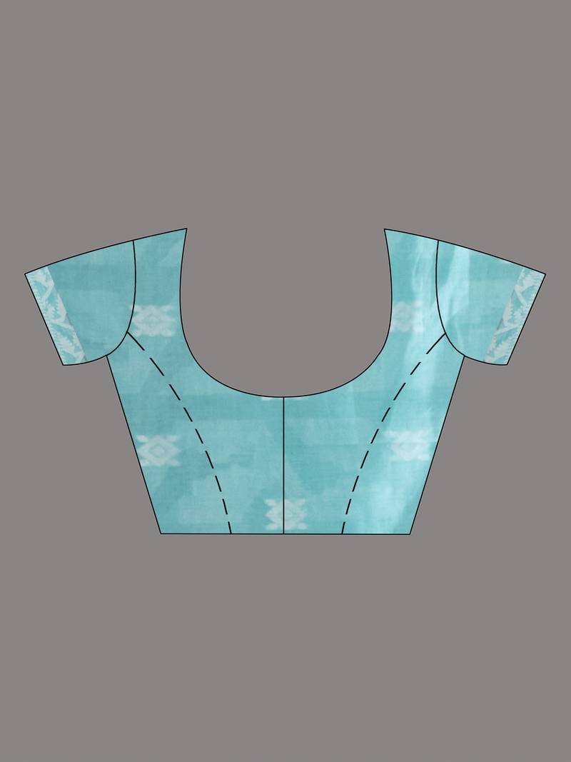 Firozi Cotton All Body Buti Red Border With Pallu Jacquard Jamdani Saree