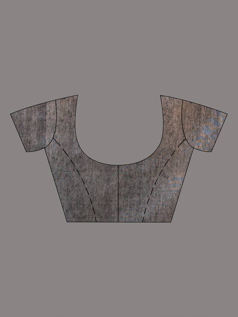 White & Black Silk Matka Solid Body Handwoven Jamdani Saree