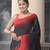 Black Silk Matka Solid Body Red Temple Border Jacquard Jamdani Saree