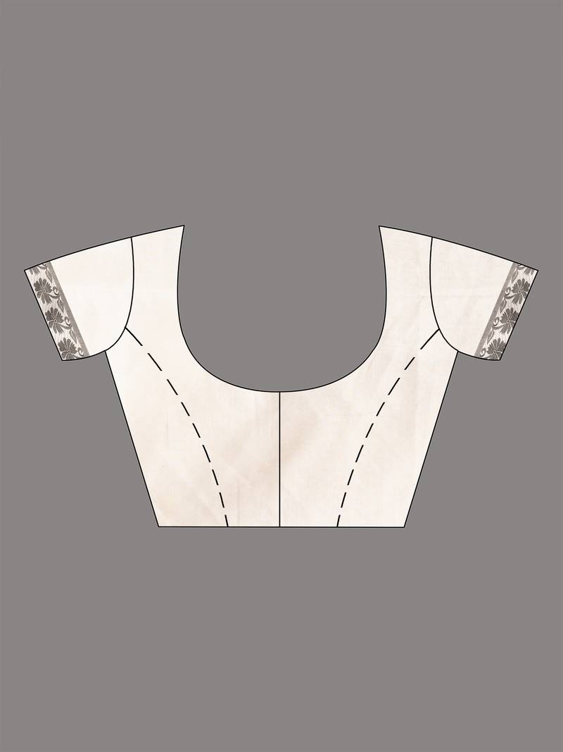 White Cotton All Body Buti With Pallu Multi Colour Border Jamdani Saree