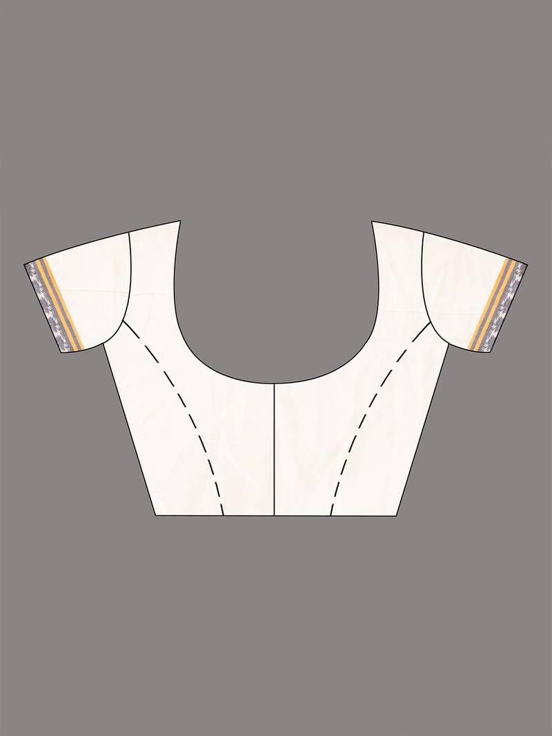 White Cotton All Body Buti With Pallu Multi Colour Border Jamdani Saree