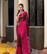 Maroon Cotton All Body Buti With Mahapar Border Jamdani Saree