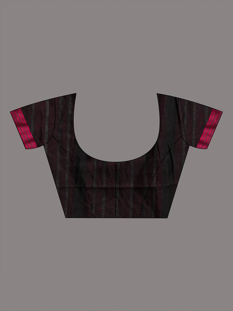 Black Cotton All Body Buti With Mahapar Border Jamdani Saree