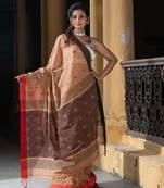 Muga Cotton All Body Buti With Ganga Yamuna Border Jamdani Saree