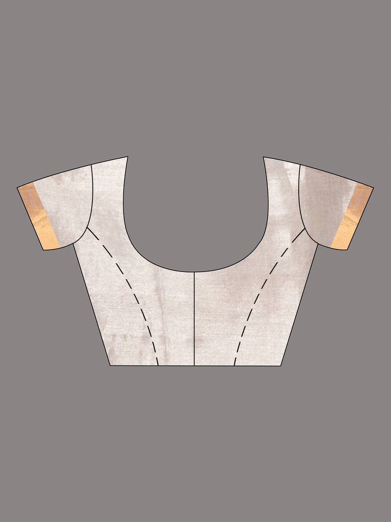 Silver & Golden Handloom Tissue Saree