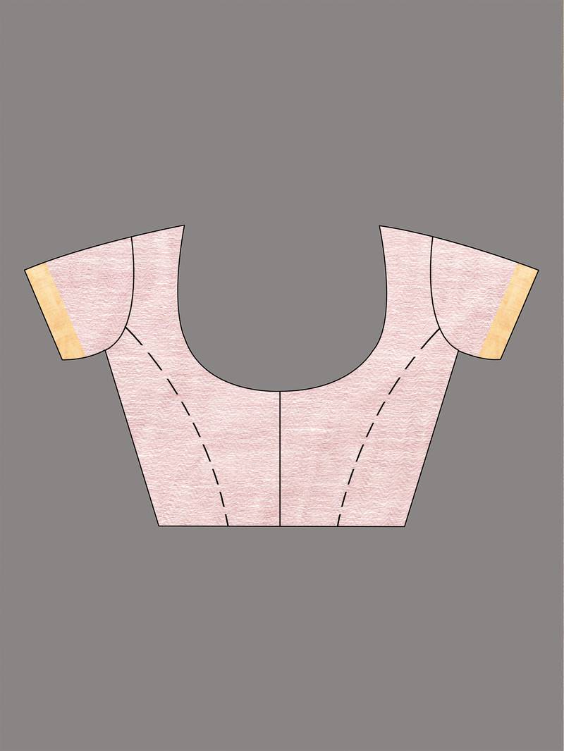 Pale Purple Linen Traditional Handloom Saree