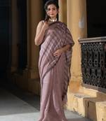 Baby Blush Linen All Body Check Handloom Saree