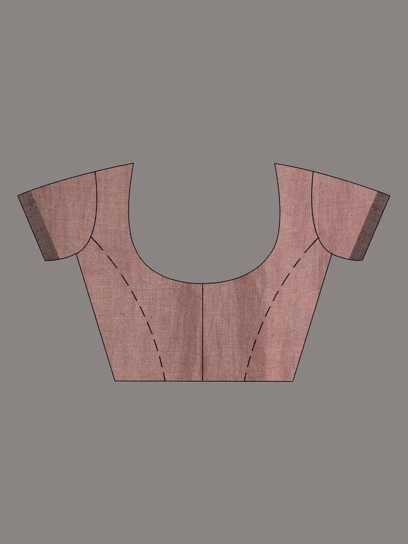 Baby Blush Linen All Body Check Handloom Saree