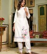  white patch work kurta trouser set
