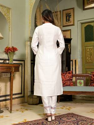  white patch work kurta trouser set 3